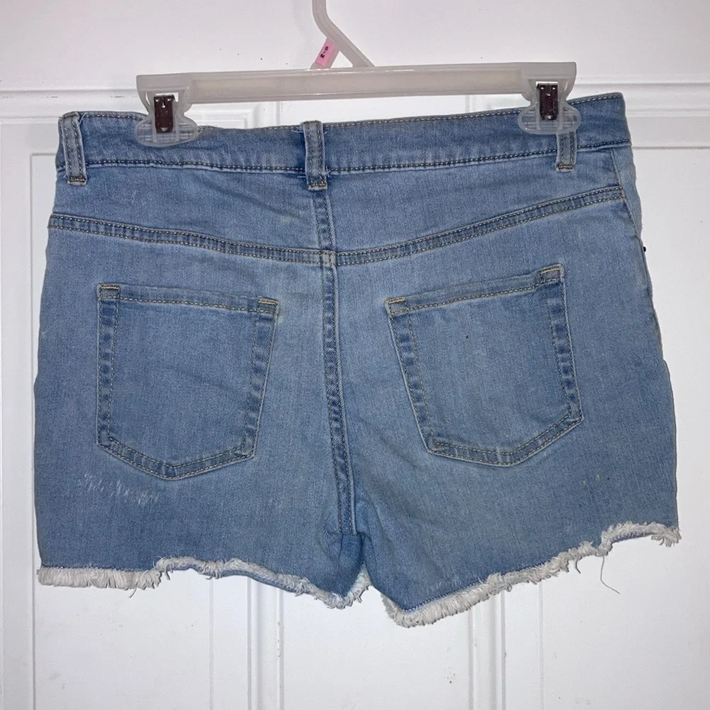 CAT and JACK Blue Stars and Stripes Stretch Denim Jean Shorts Girls XL 14 16